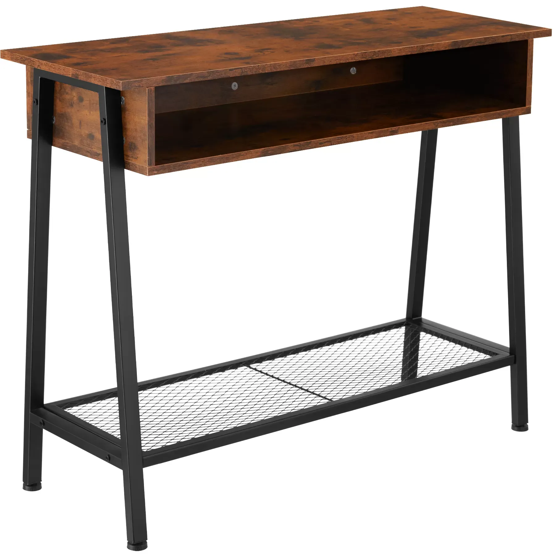 Table Console Style industriel 100 x 35 x 80,5 cm Bois foncé