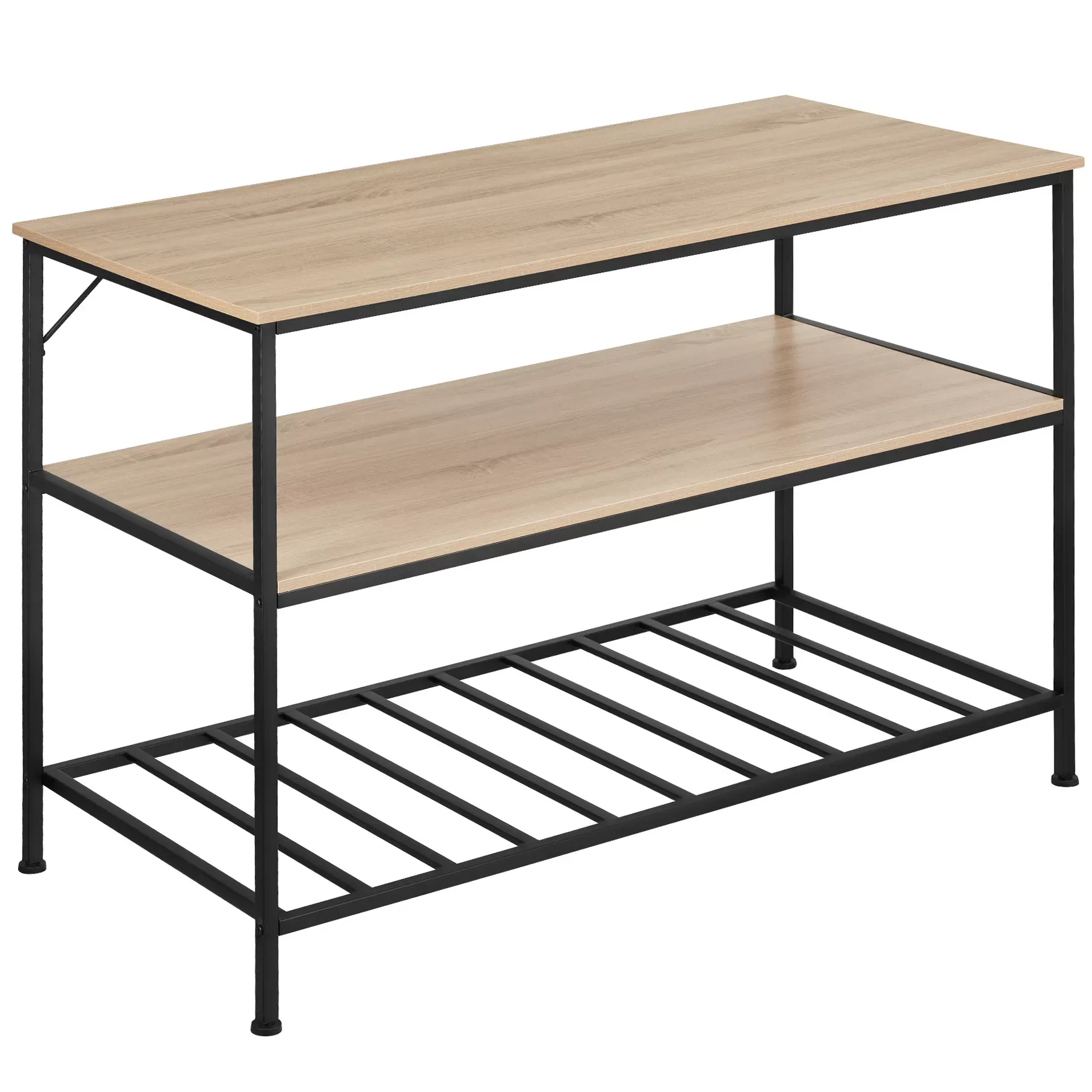 2 Étagères de cuisine Style industriel grillagées Bois clair