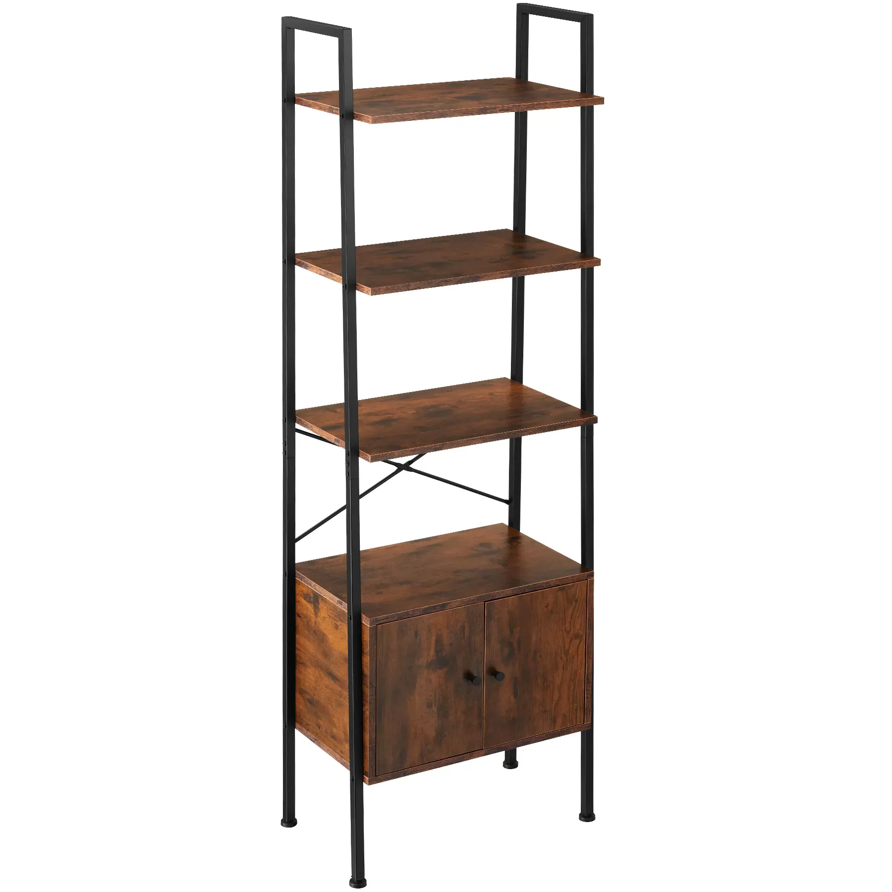 Étagère Style industriel anti-basculement 575x34x173 cm bois foncé