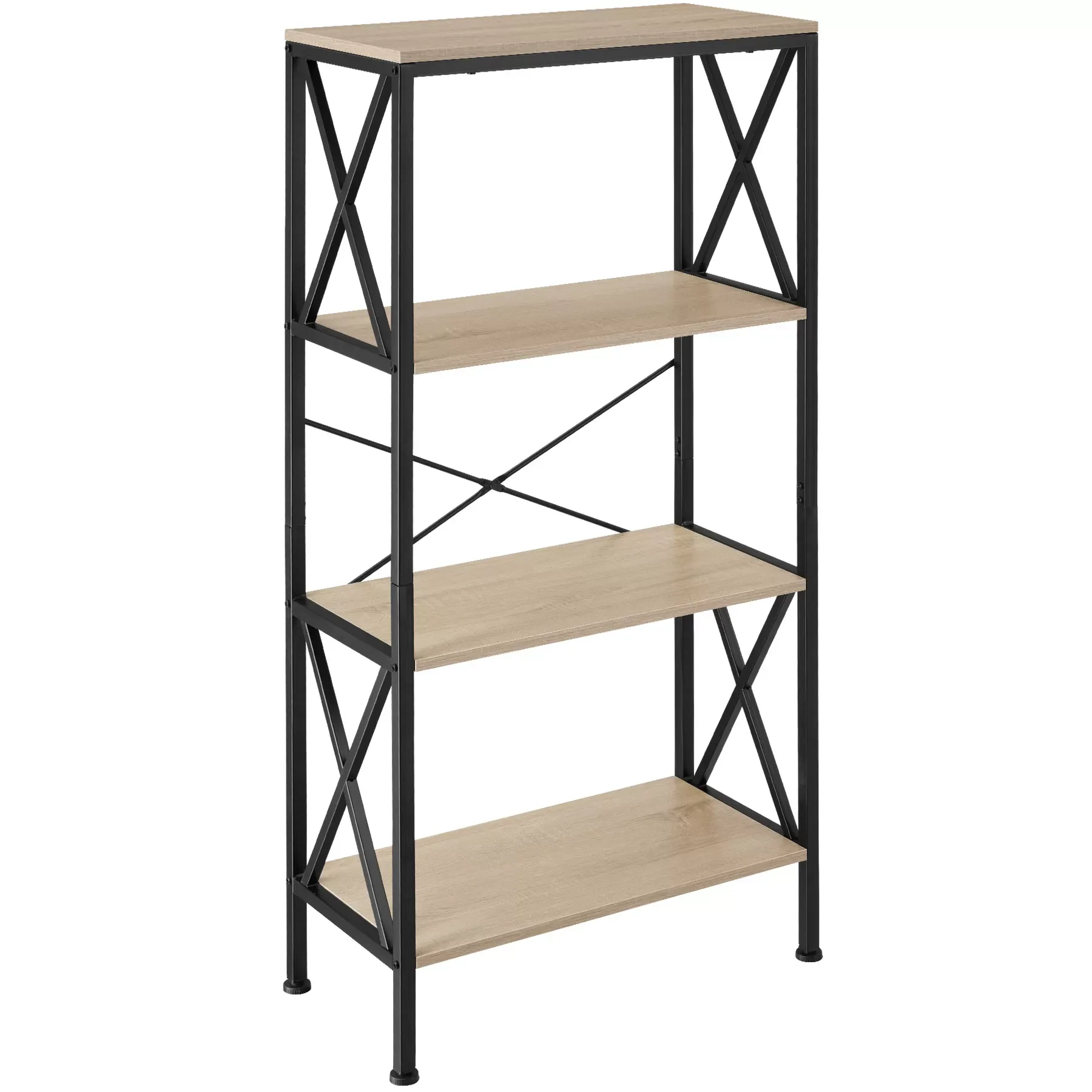 Étagère Style industriel anti-basculement 615x315x1335cm bois clair