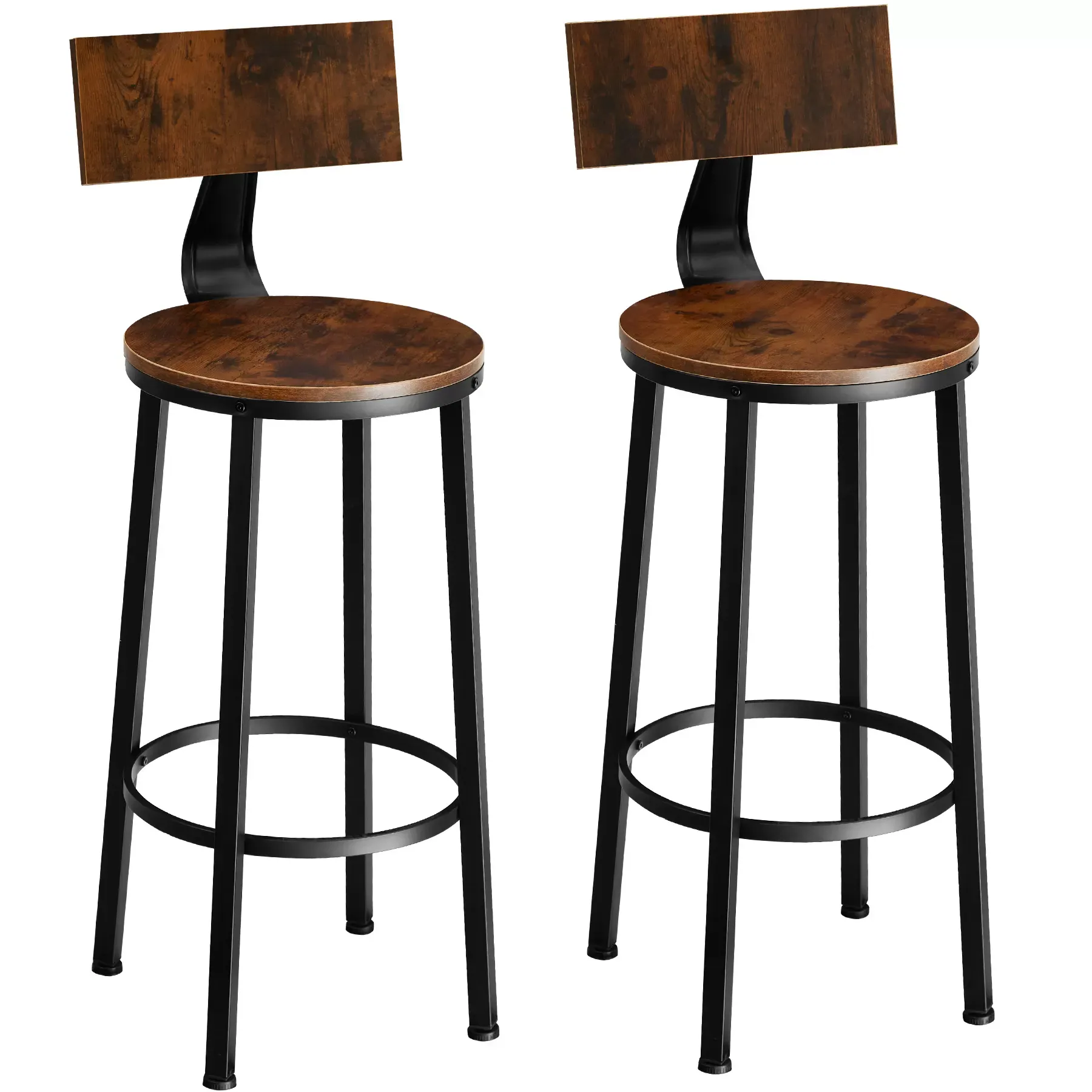 Lot de 2 tabourets de bar en panneau aggloméré 73 cm bois clair
