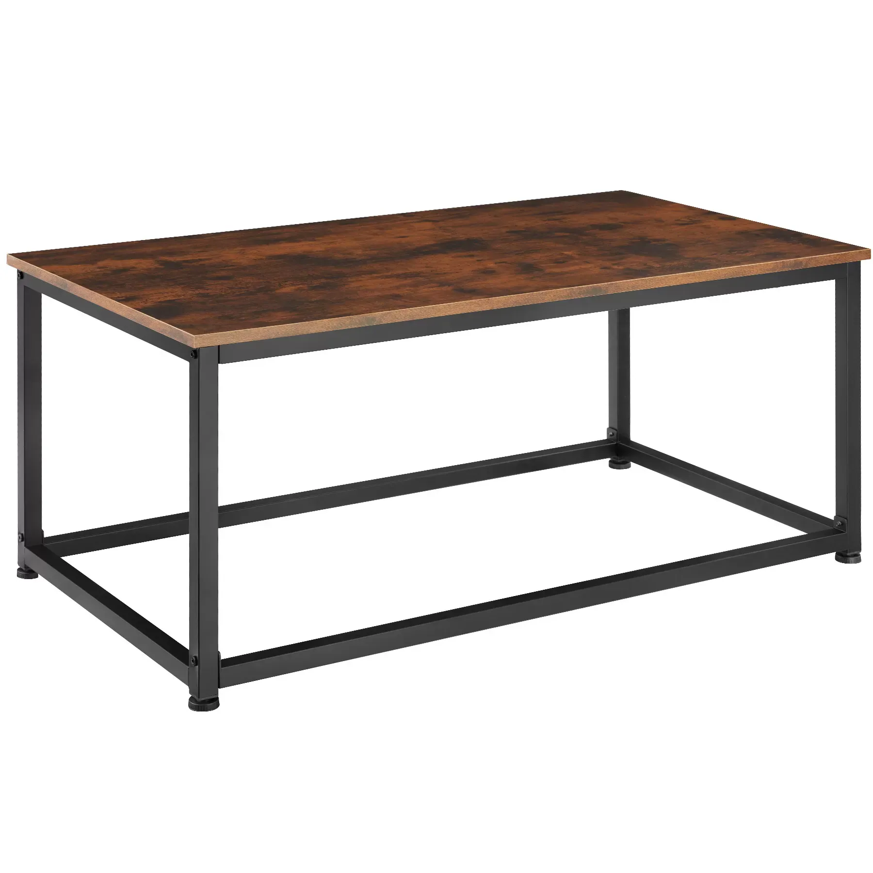 Table basse de salon Rectangulaire Style industriel bois foncé