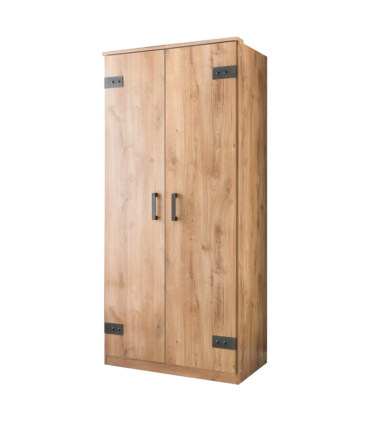 Armoire 2 portes décor chêne - H199 cm