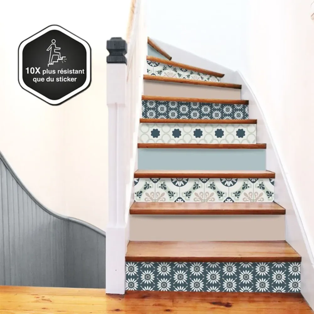 5 contremarches adhésives en PVC - 15x100 cm - Multicolore - 99DECO