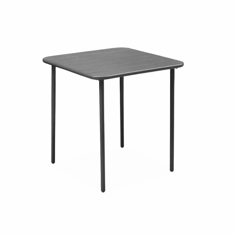 Table de jardin carrée en métal  anthracite 2 places