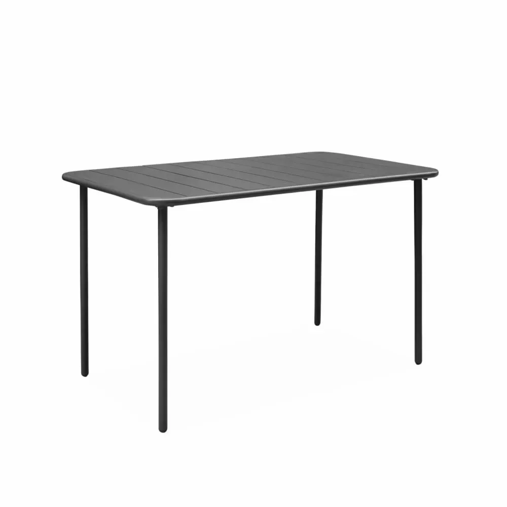 Table de jardin en métal anthracite 4 places