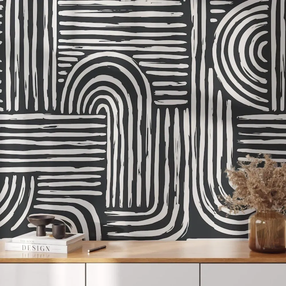 Papier Peint Rayures,papier écologique fin,200x280cm,8 feuilles