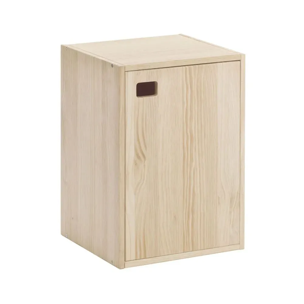 Meuble 1 porte en pin massif avec 1 tablette - L37,3 cm