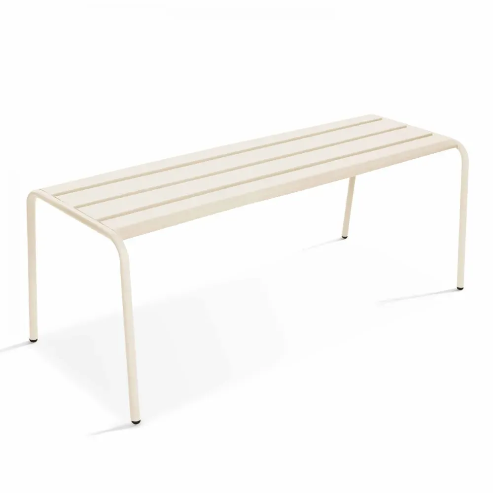 Banc de jardin en acier ivoire
