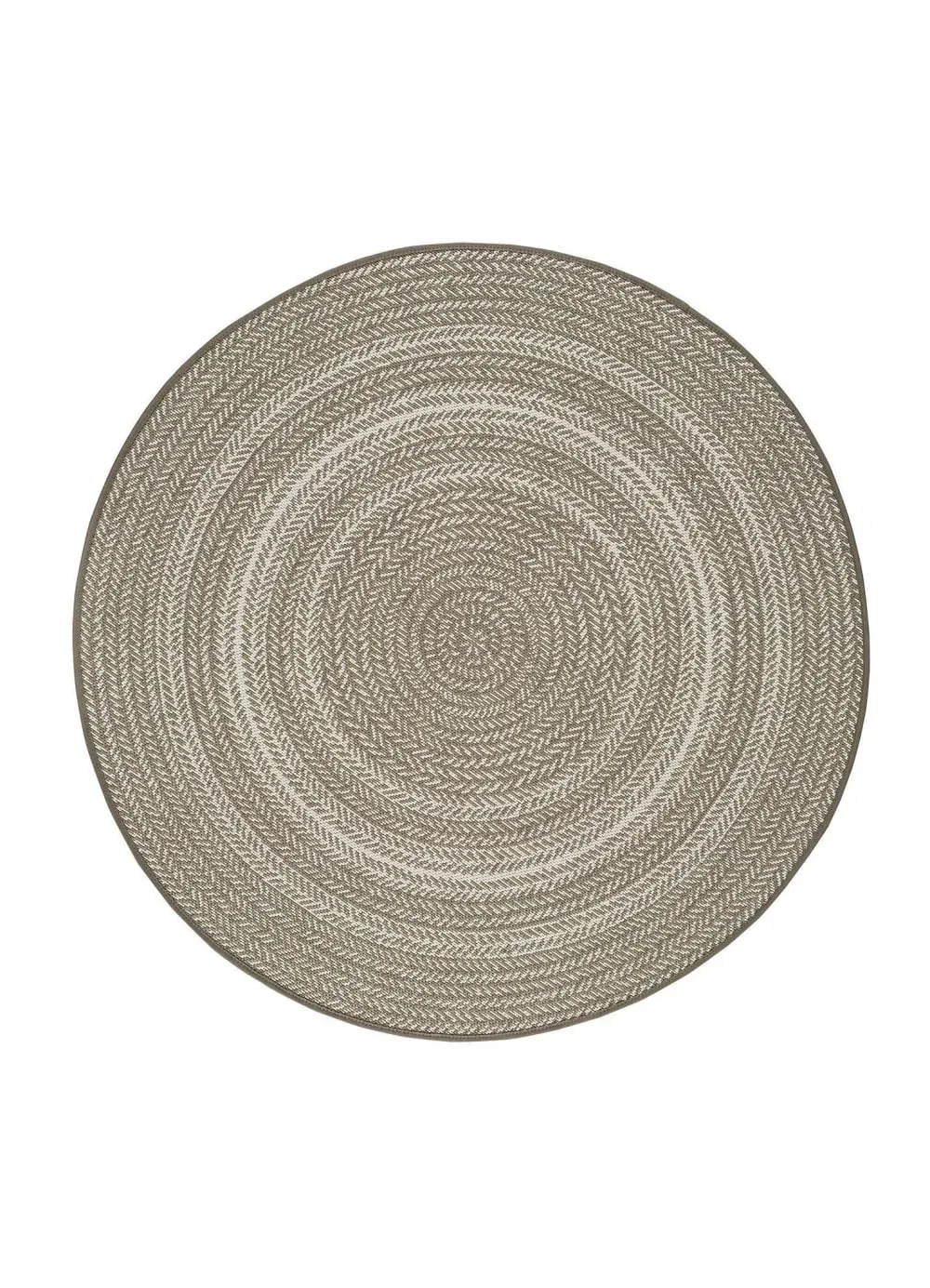 Tapis d'extérieur rond taupe 120x120 cm
