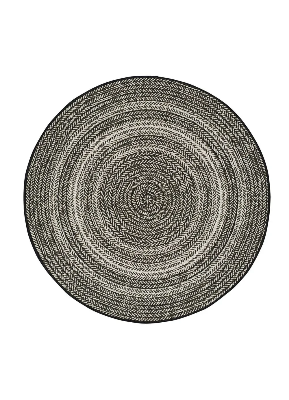 Tapis d'extérieur rond noir 120x120 cm