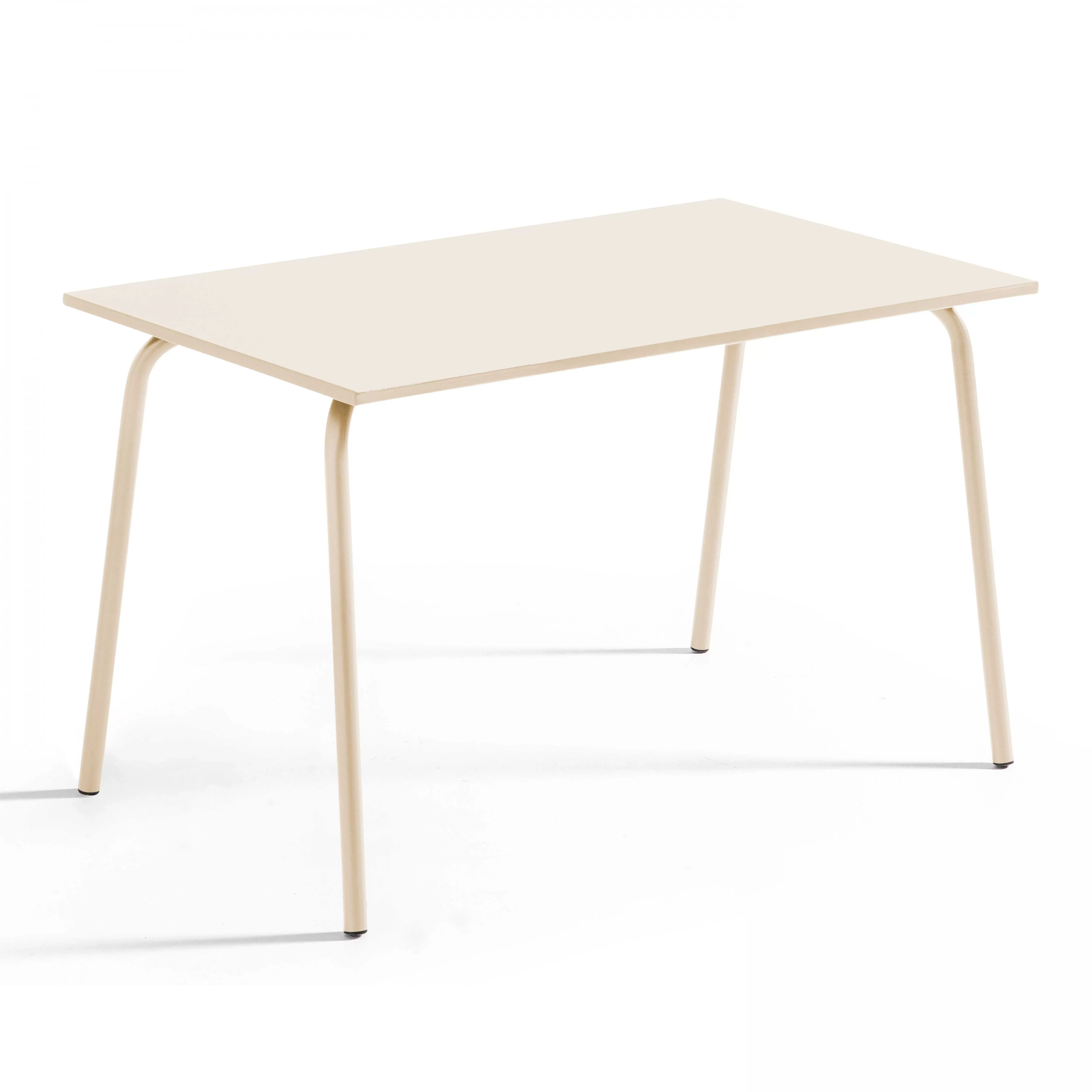 Table de jardin en acier 120 x 70 cm ivoire
