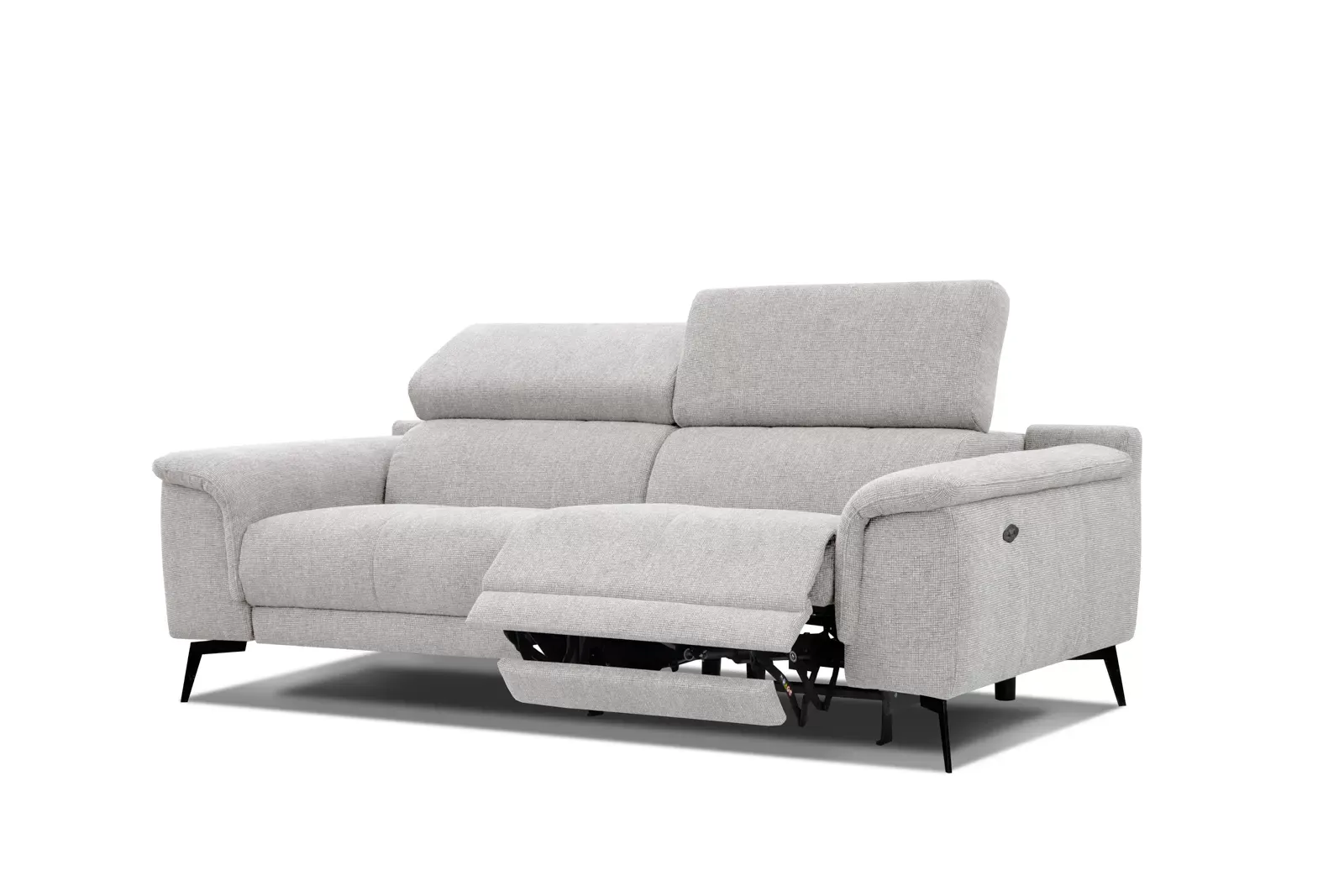 Canapé 3 places avec 1 fonction relax et appuie-tête réglables, beige