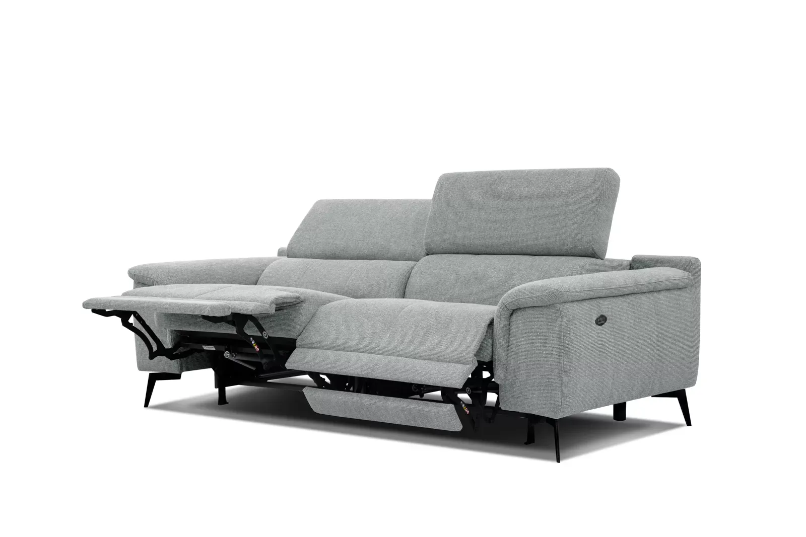 Canapé 3 places avec 2 fonctions de relaxation, gris