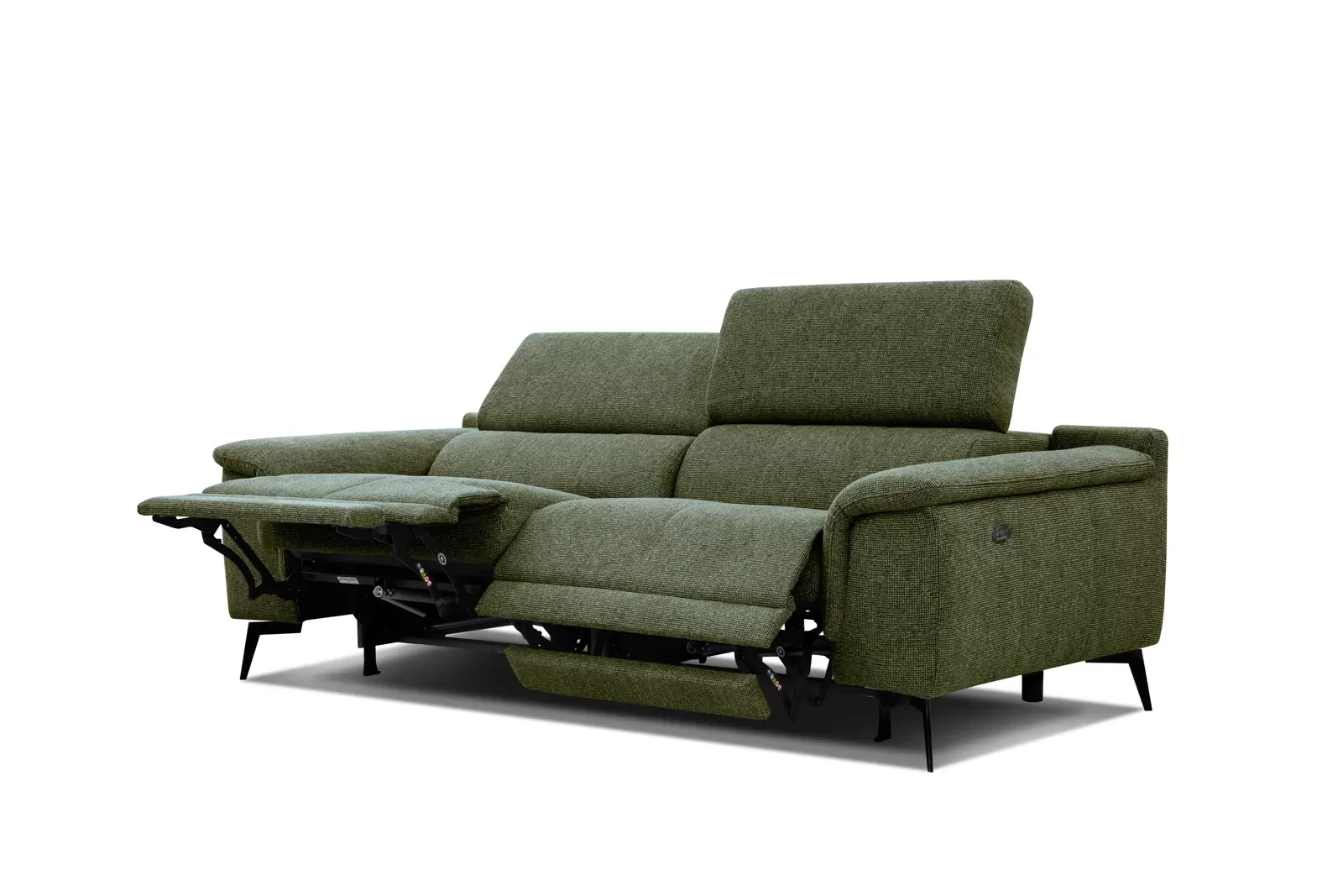 Canapé 3 places avec 2 fonctions de relaxation, vert