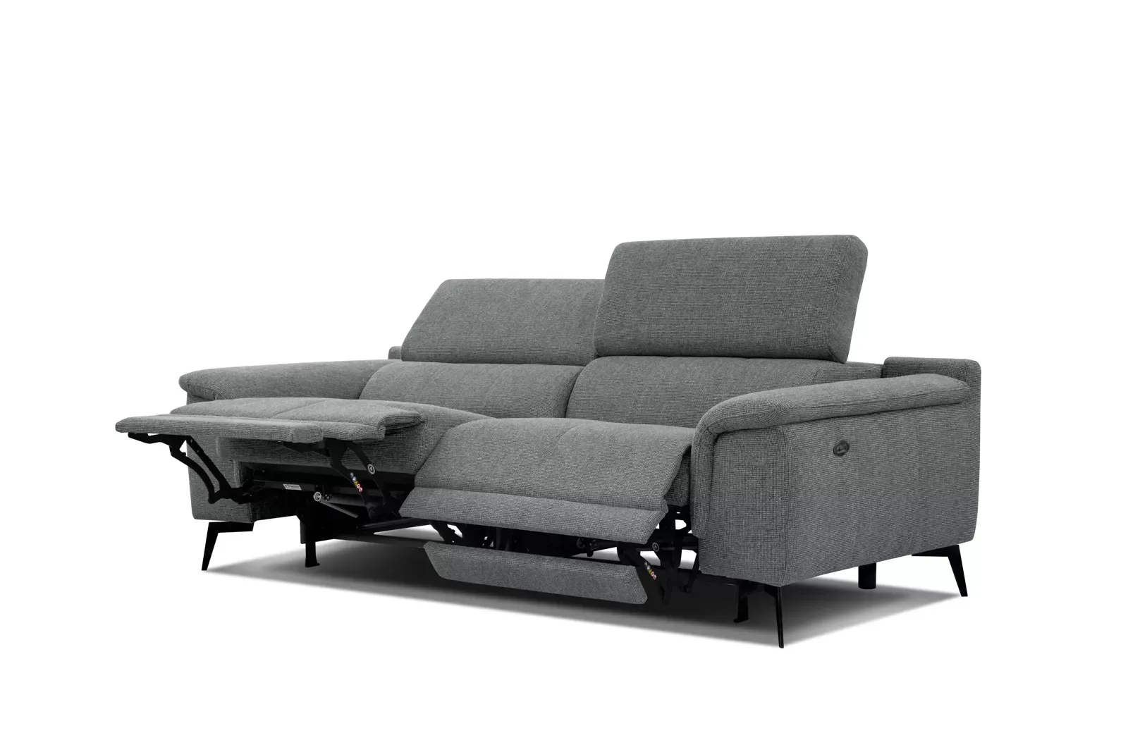 Canapé 3 places avec 2 fonctions de relaxation, gris