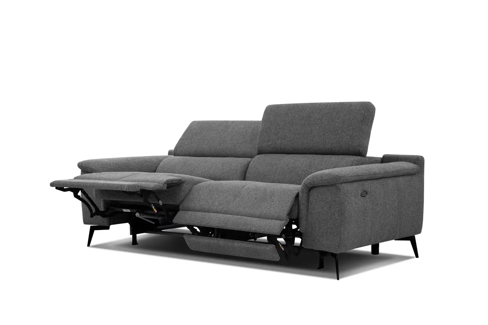 Canapé 3 places avec 2 fonctions de relaxation, gris