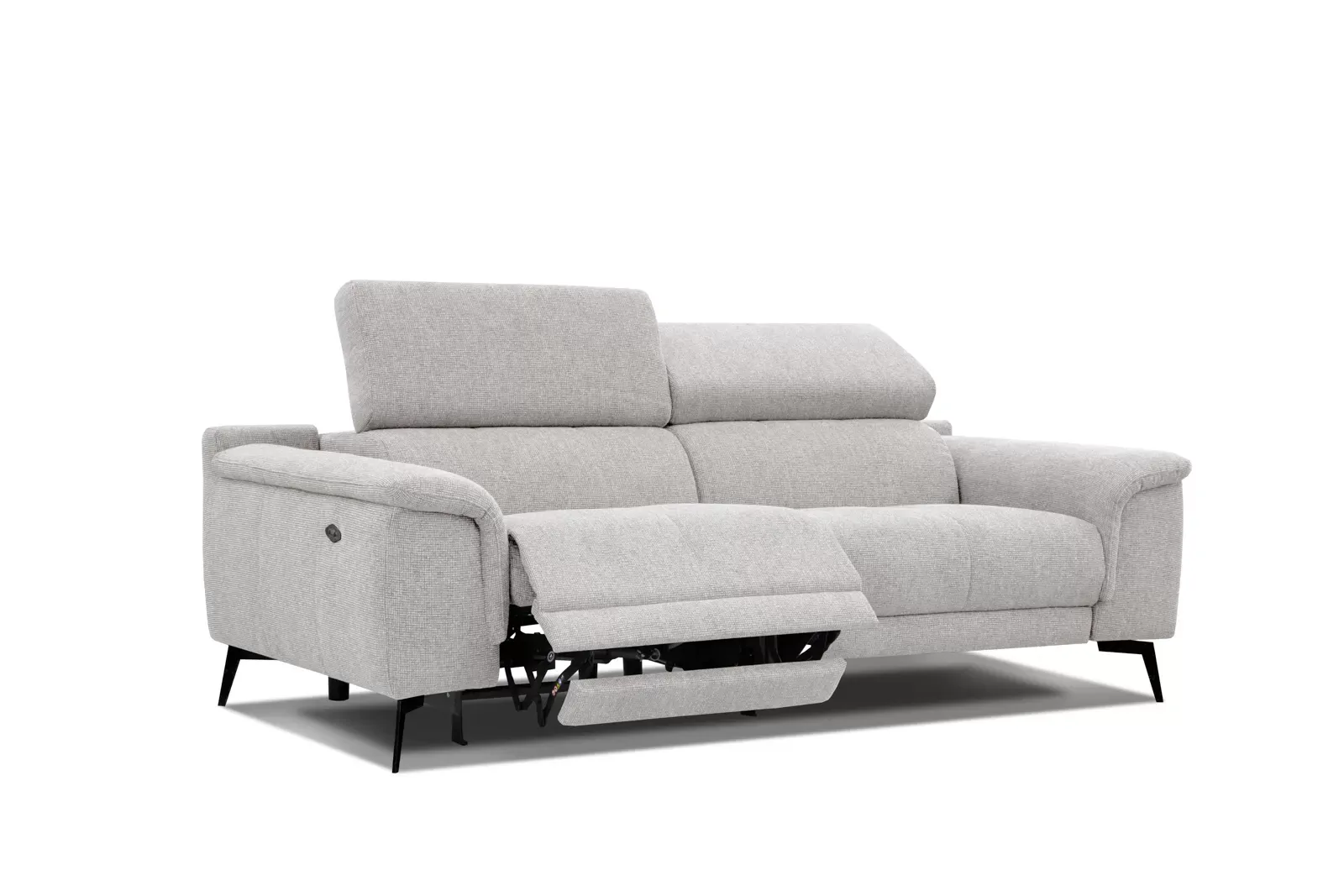 Canapé 3 places avec 1 fonction relax et appuie-tête réglables, beige