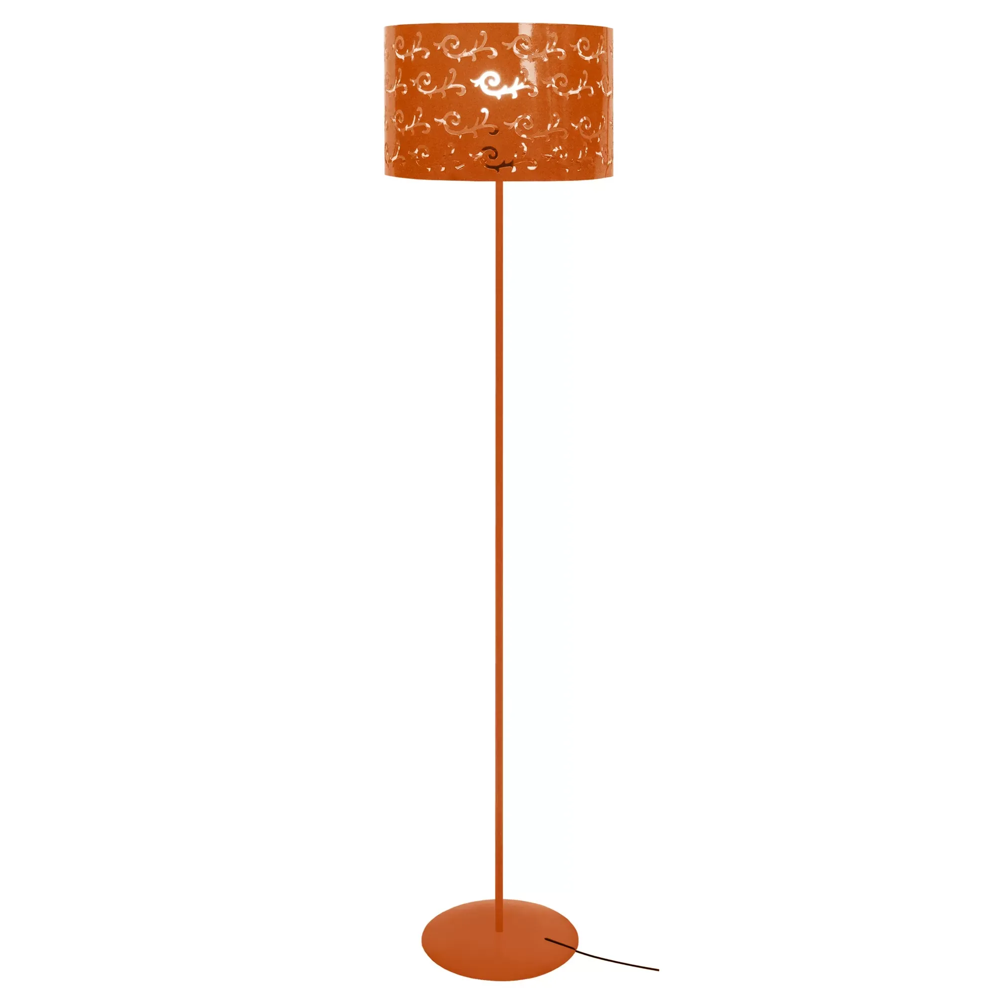 Lampadaire  métal,Orange ,H160xD30xP30cm