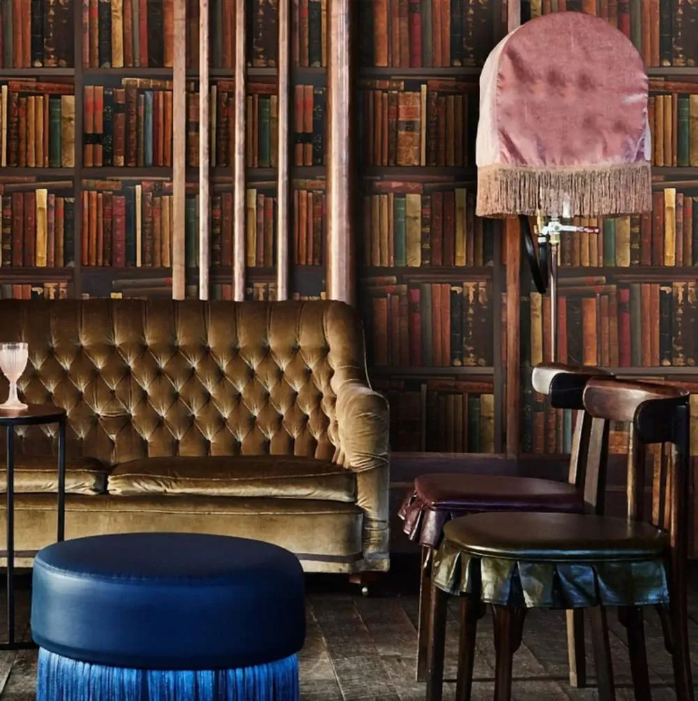 Papier Peint Bibliothèque,papier fin,200x280cm,8 feuilles