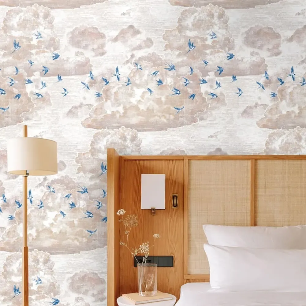 Papier Peint Hirondelles,papier écologique fin,200x280cm,8 feuilles