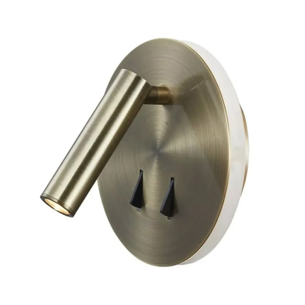 Applique tête de lit led en laiton patiné