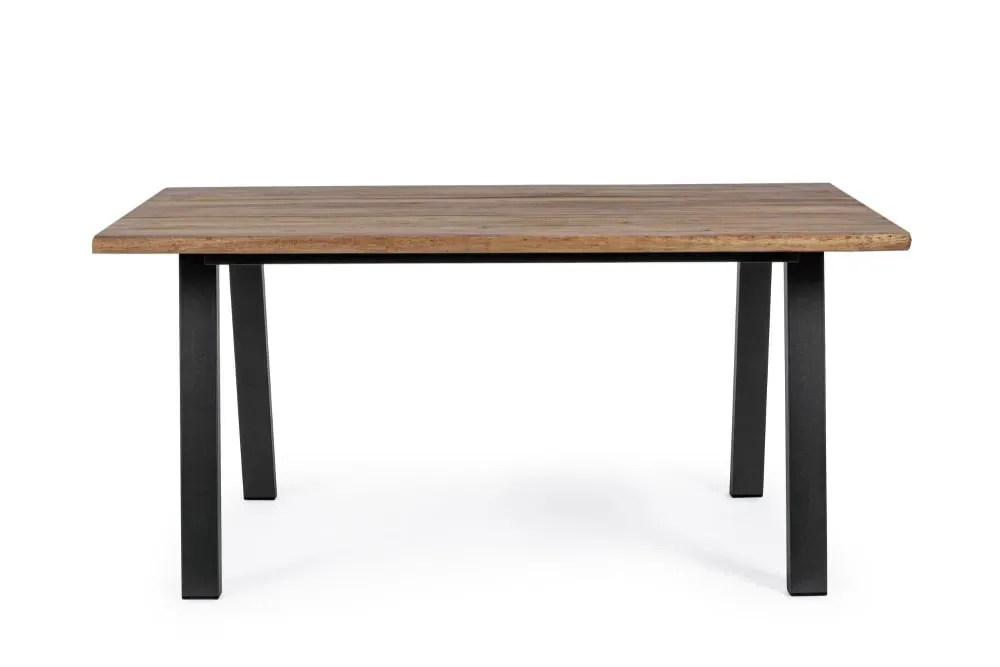 Table de jardin rectangulaire en métal et bois L160 anthracite