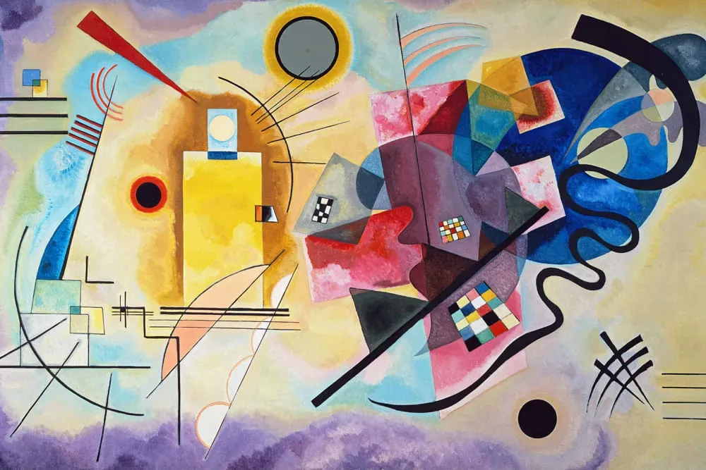 Tableau  Kandinsky Jaune, Rouge, Bleu imprimé sur toile 60x40 cm