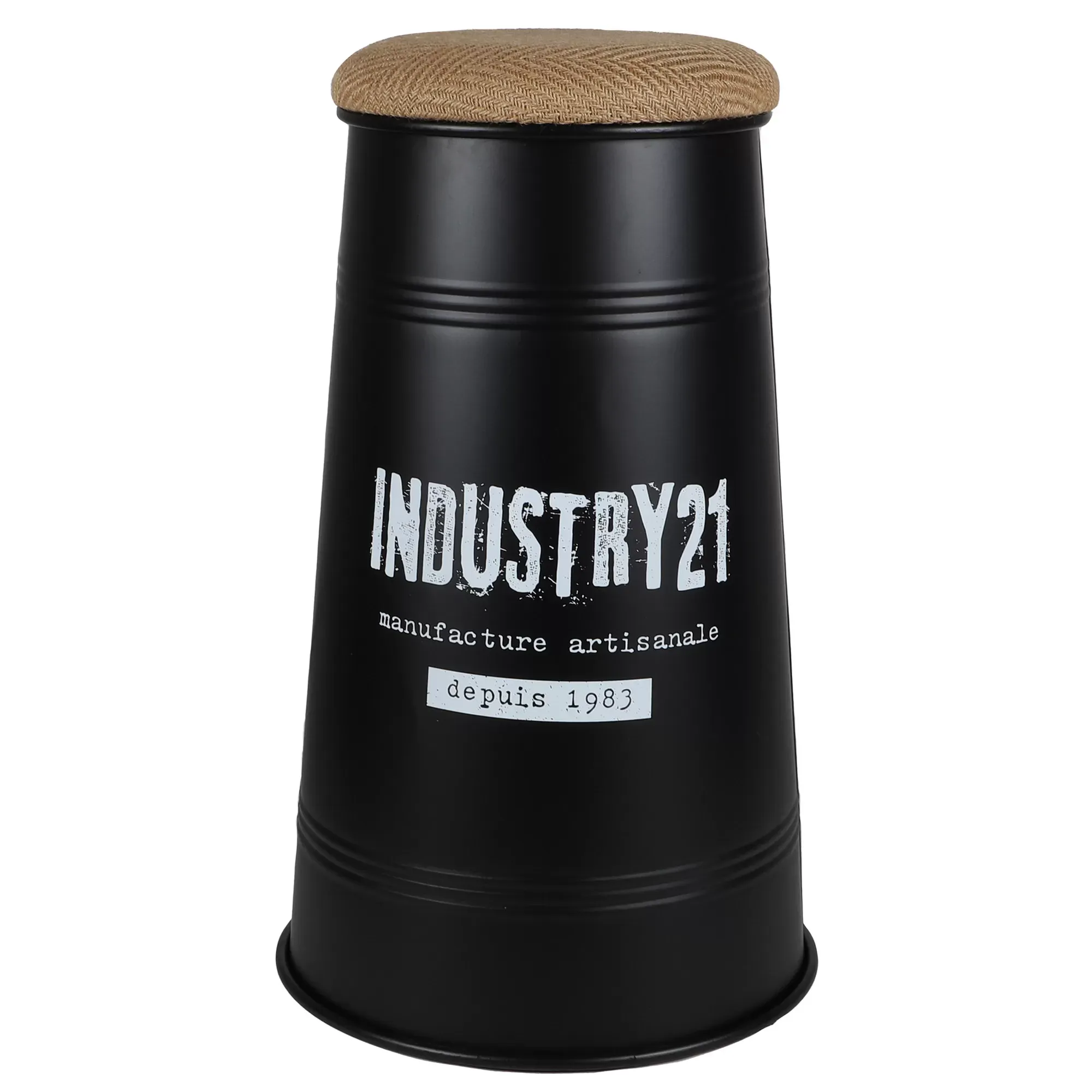 Tabouret de bar métal noir style industriel 40x40x66.5cm