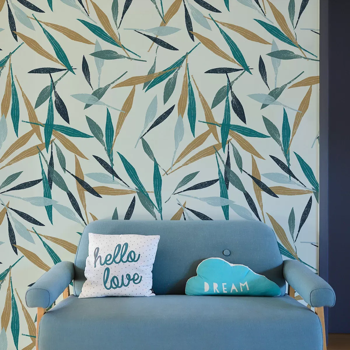 Papier peint panoramique empreintes végétales couleurs 150x250cm