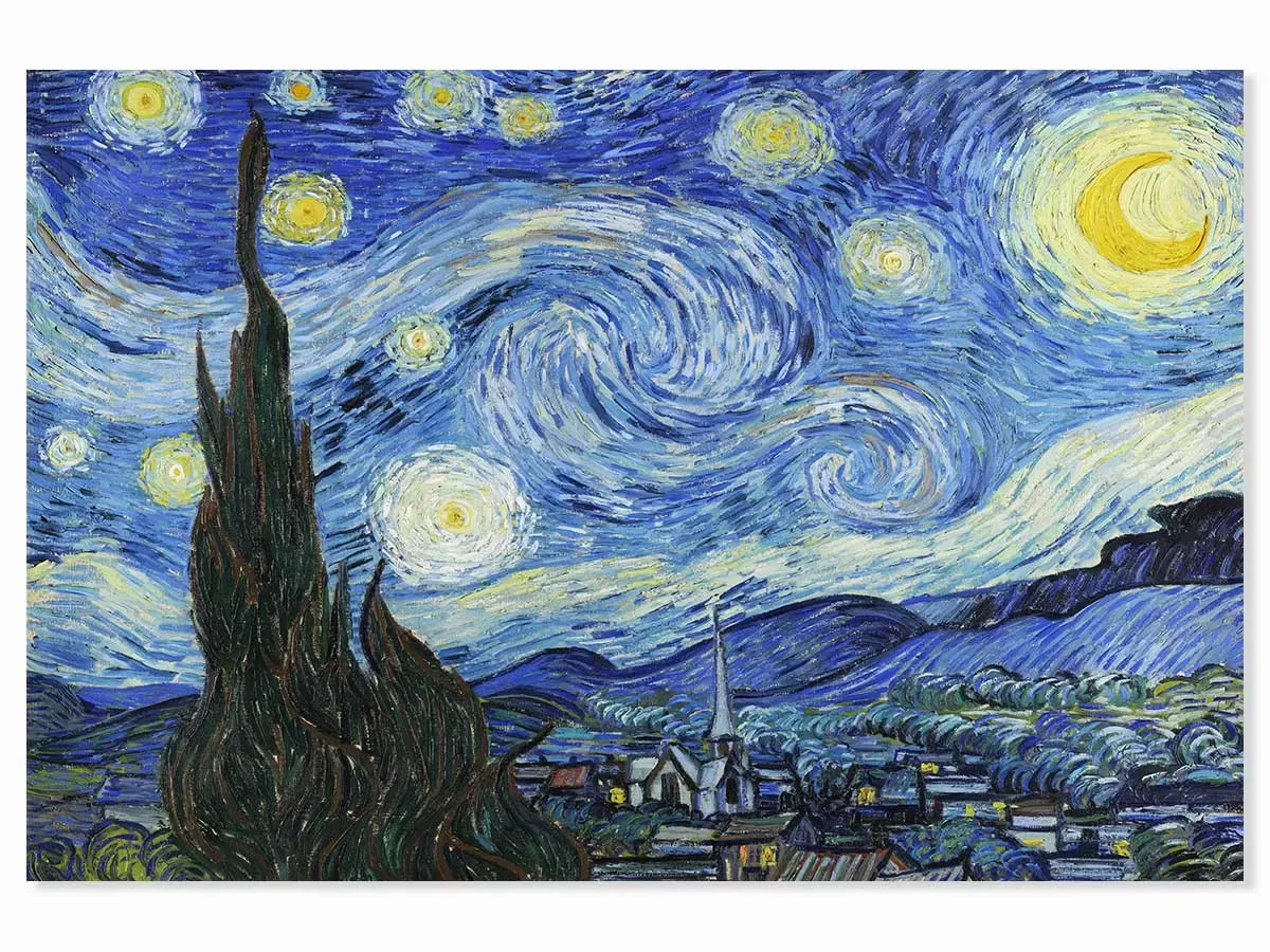 Tableau  la Nuit Etoilée de Vincent Van Gogh toile imprimée 120x80 cm