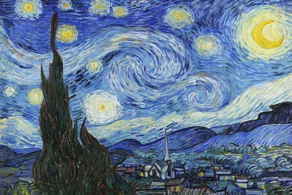 Tableau la Nuit Etoilée de Vincent Van Gogh imprimé sur toile 90x60 cm