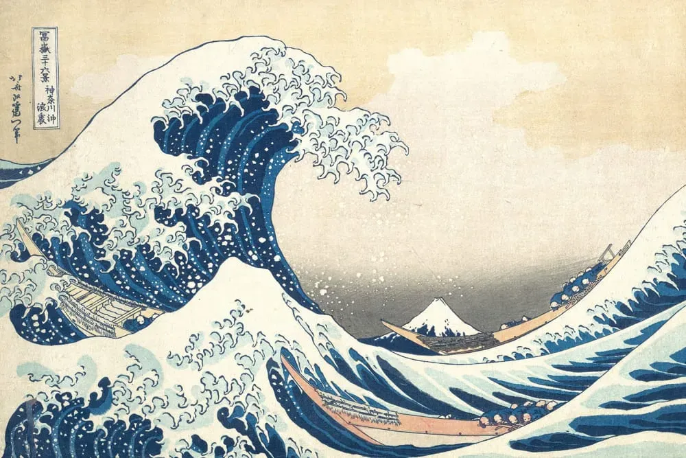 Tableau la vague de Kanagawa par Hokusai imprimé sur toile 90x60 cm