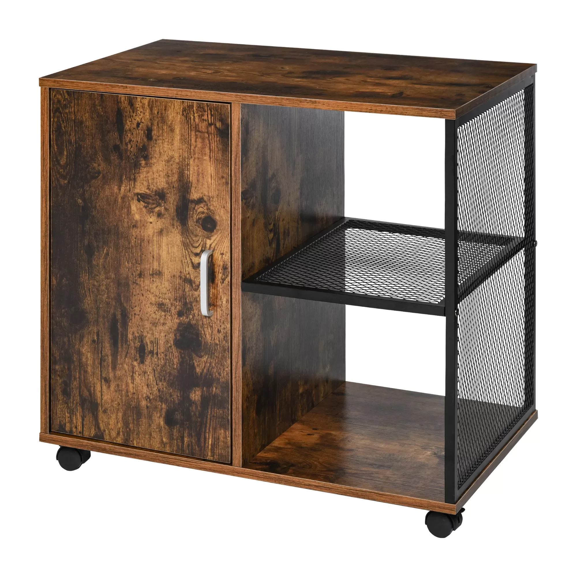 Support d'imprimante caisson bureau porte 2 niches grand plateau