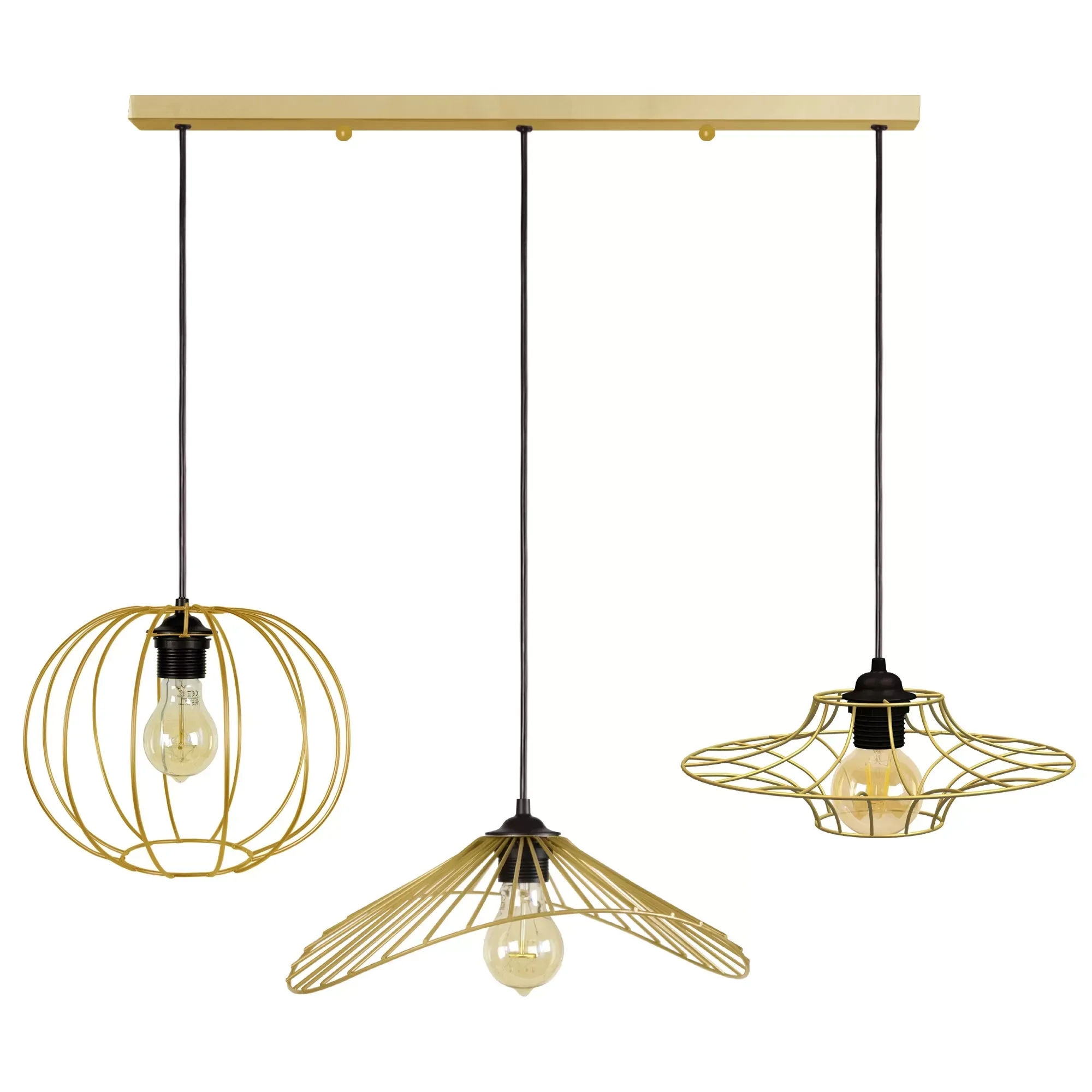 Lustre  métal,Doré ,H 90xD90x P 30cm