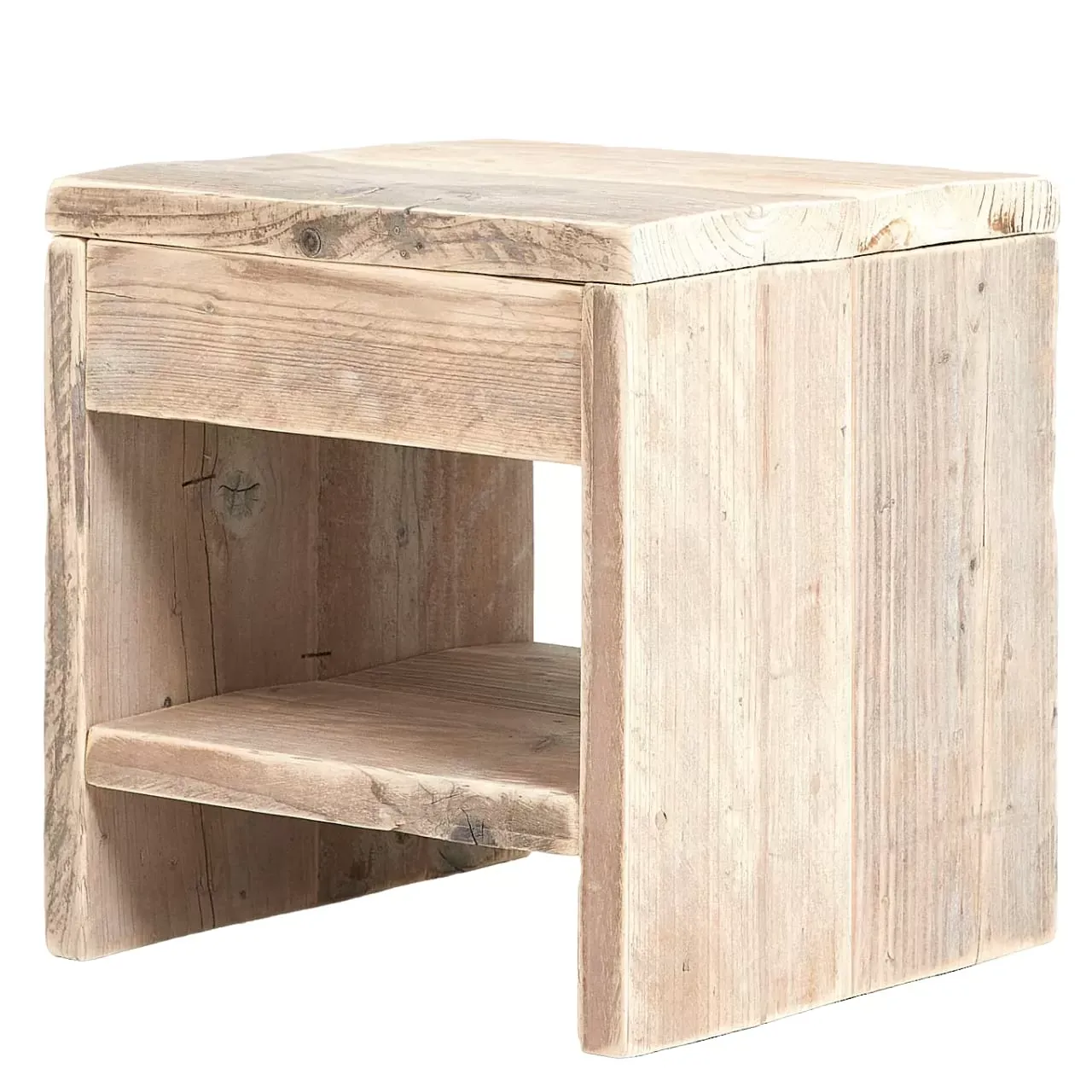 Table de chevet en bois de couleur beige