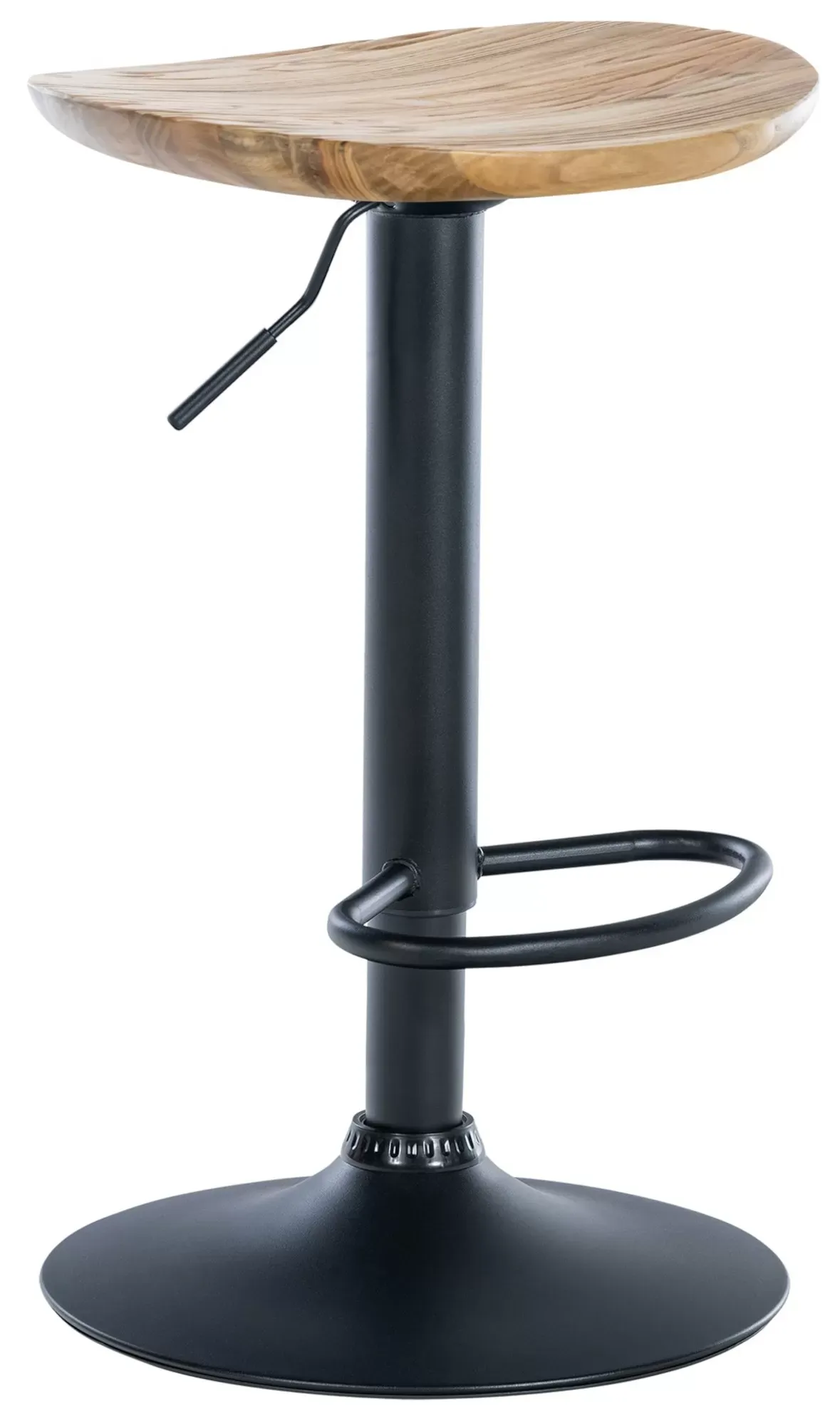 Tabouret de bar industriel réglable en bois Nature