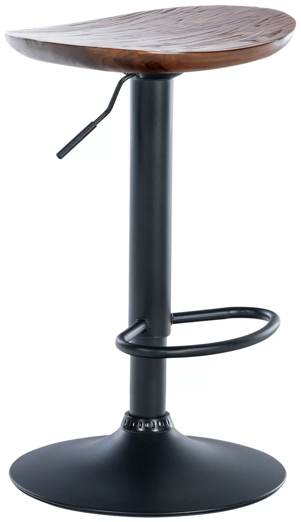 Tabouret de bar industriel réglable en bois Noyer