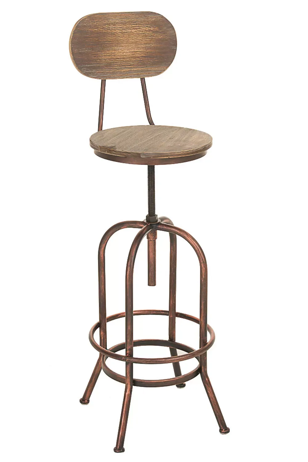 Tabouret de bar industriel réglable en métal Bronze