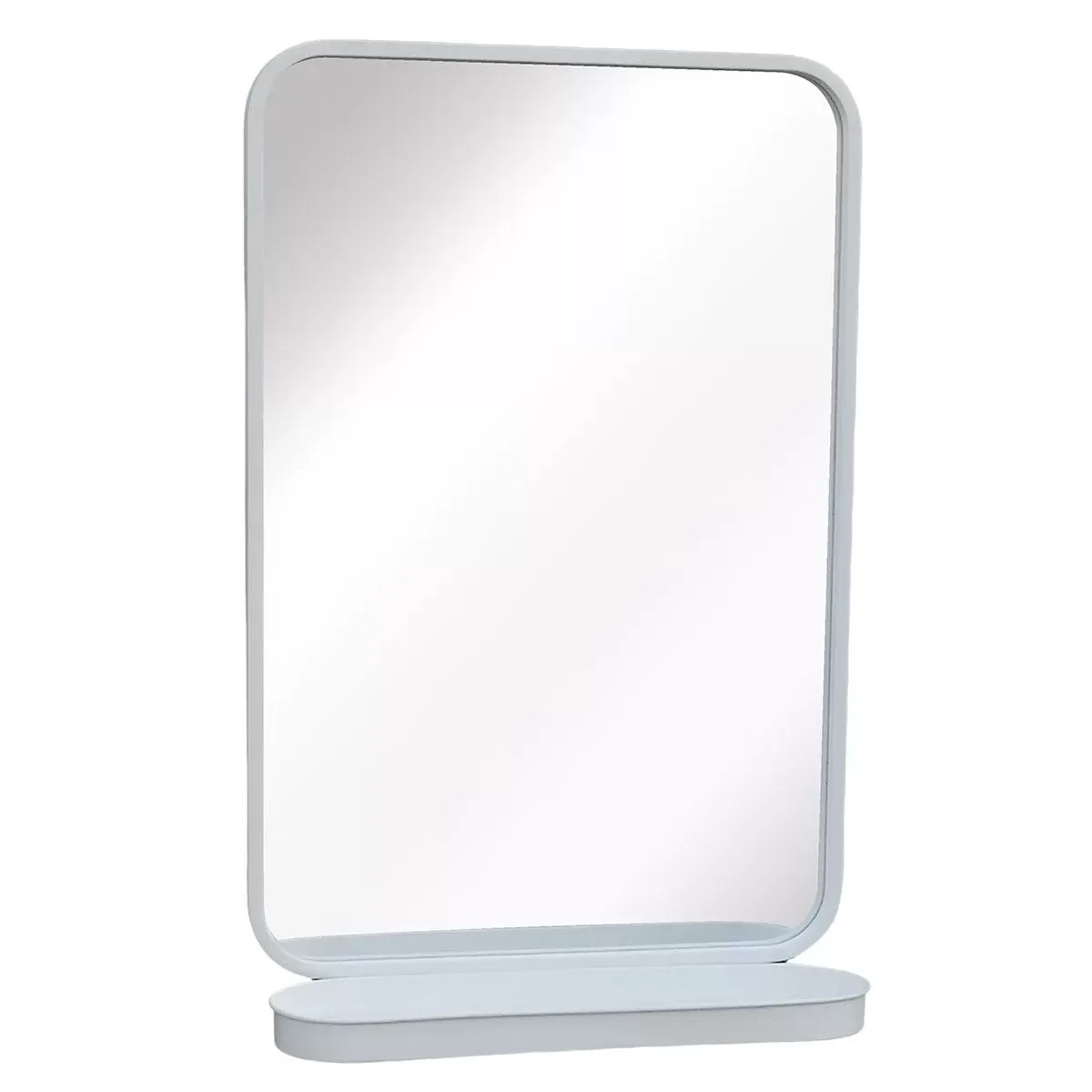 Miroir avec étagère en métal -L0,000 x l50,500 x h77,500 cm - Blanc -