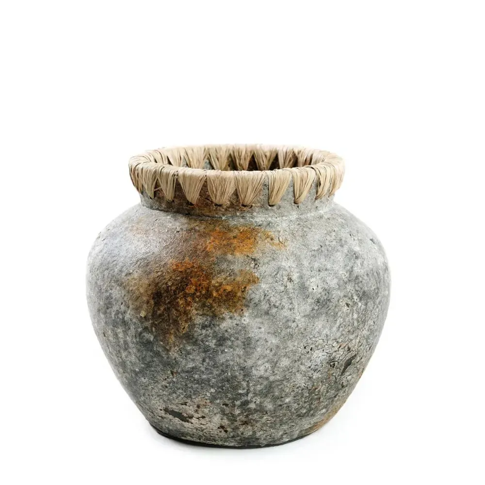 Vase en terre cuite antique gris h19