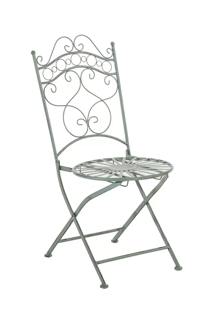 Chaise de jardin pliable en métal Vert antique