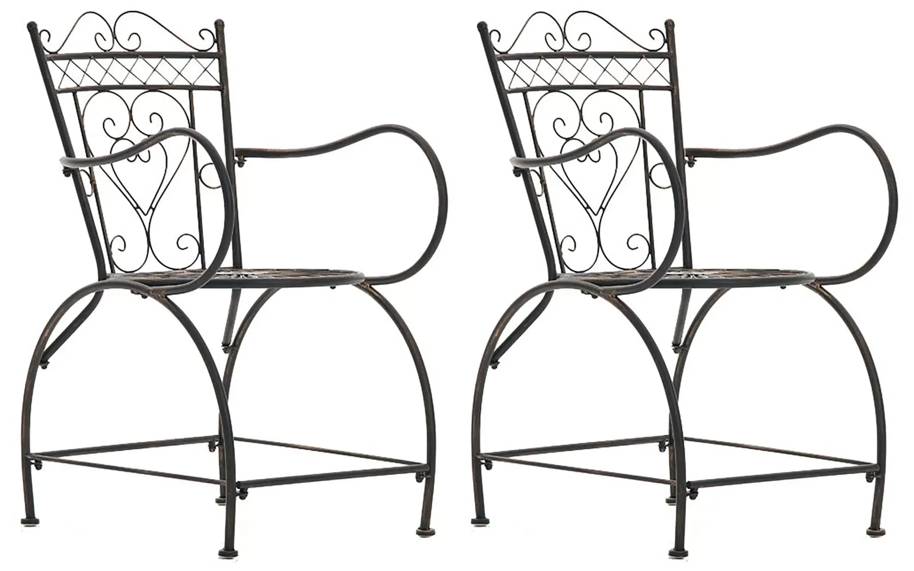 Lot de 2 chaises de jardin en métal Bronze