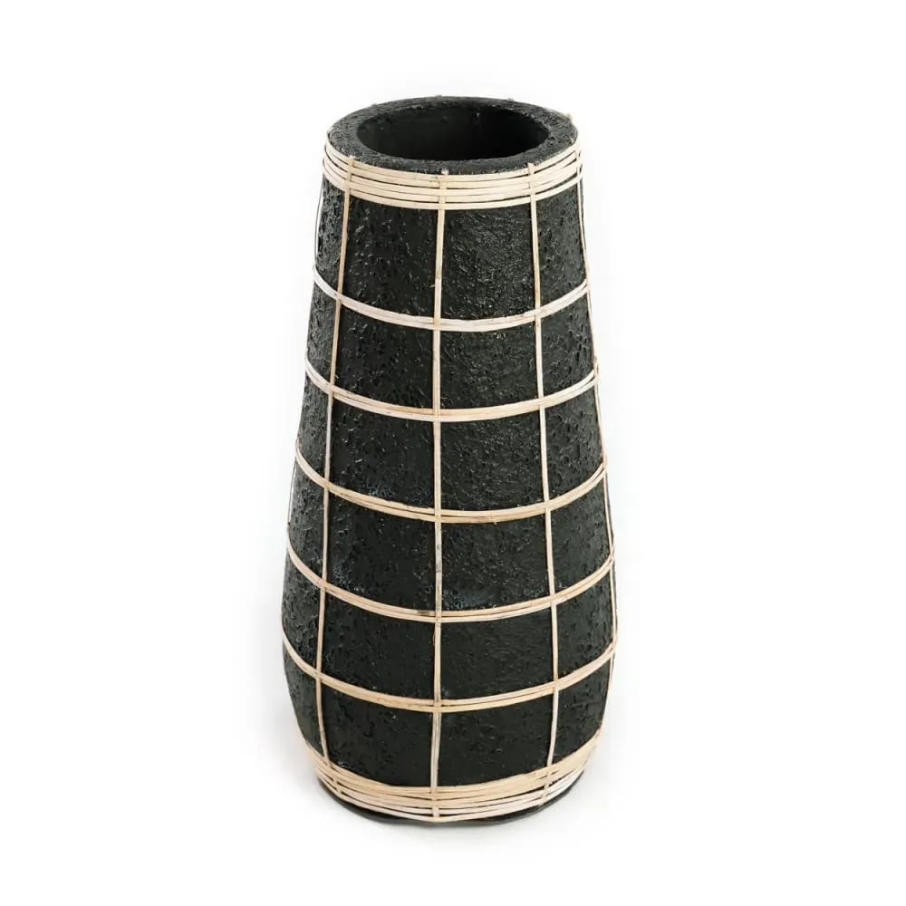 Vase en terre cuite noire naturel h31