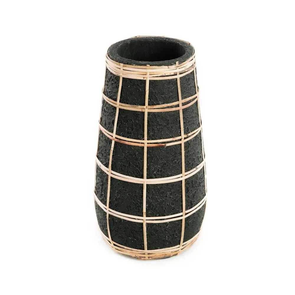 Vase en terre cuite noire naturel h26