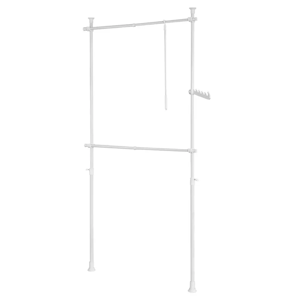 Télescopique garde-Robe système avec 2 barres en fer blanc