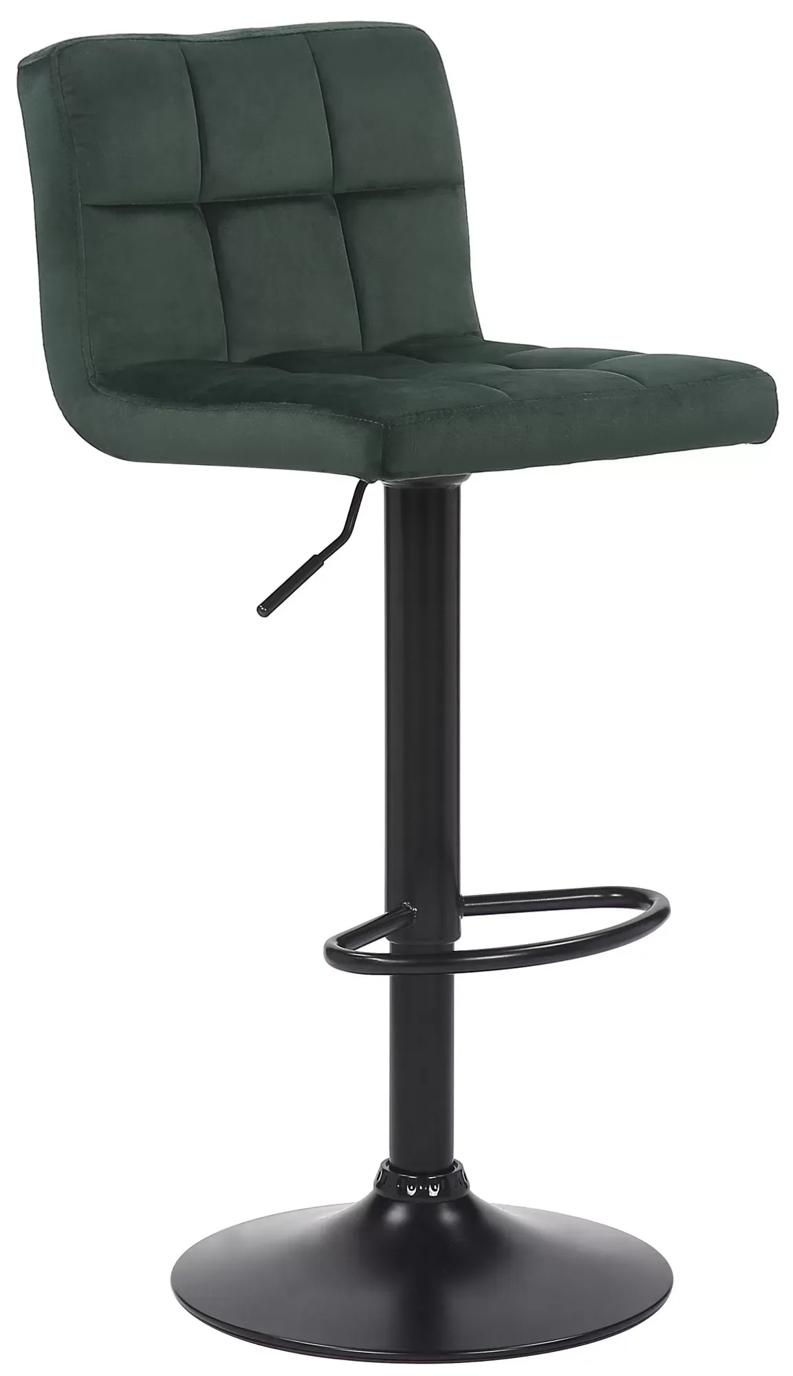 Tabouret de bar réglable pivotant en velours Vert
