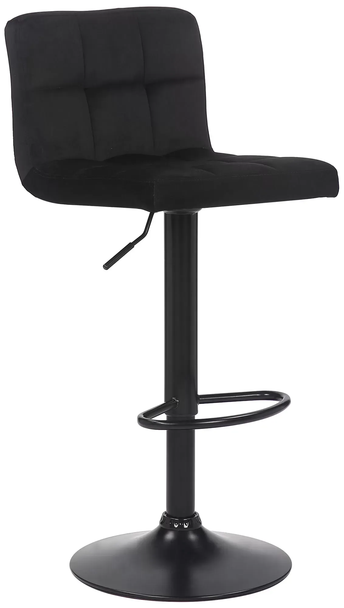 Tabouret de bar réglable pivotant en velours Noir