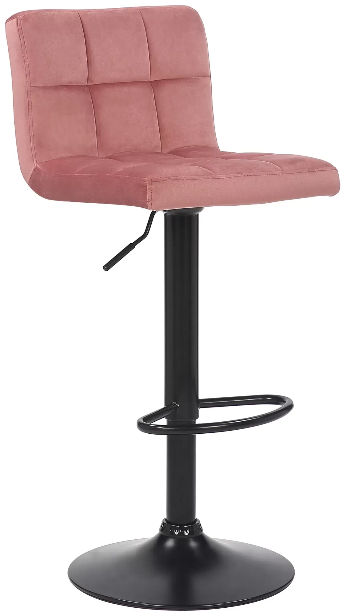 Tabouret de bar réglable pivotant en velours Rose