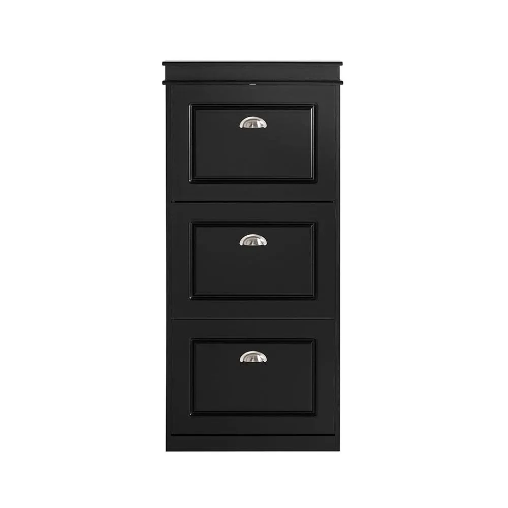 Meuble de rangement à chaussures effet bois noir